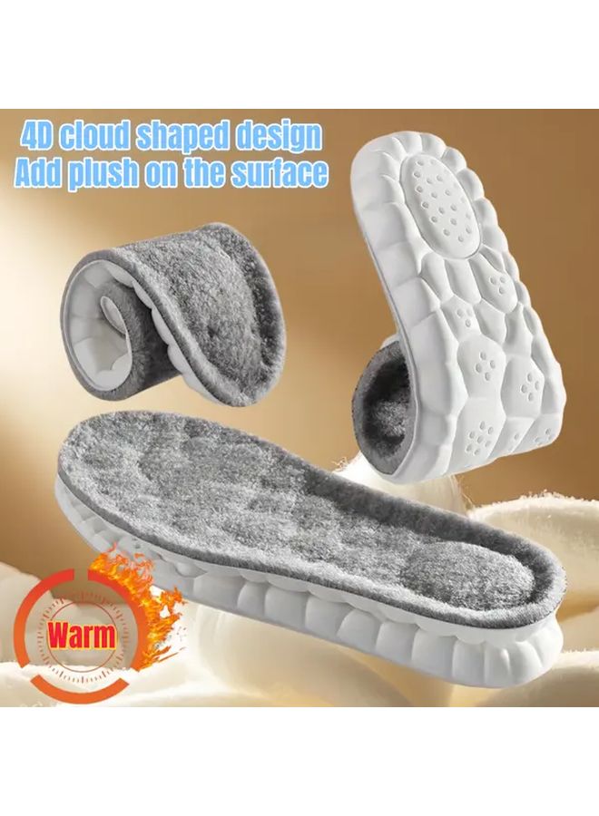 Thickened Warm Plush Shoe Insoles 6pcs For EU37 38 Snow Boots Hiking Running - Image 1